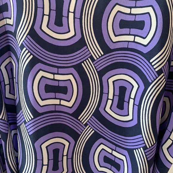 Club Monaco Purple Print Silk Dress - Picture 3 of 7